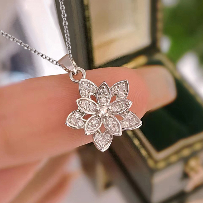 Birth Flower Necklace - 925 Sterling Silver Flower Necklace Personality