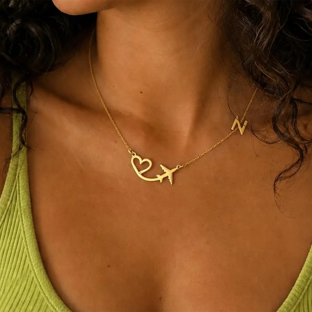 Personalized Heart Airplane In - огляд і ціна Name Necklace Custom