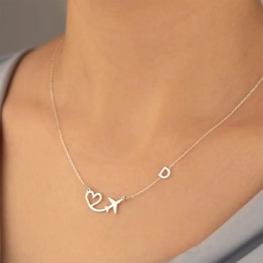 Personalized Heart Airplane In - огляд і ціна Name Necklace Custom