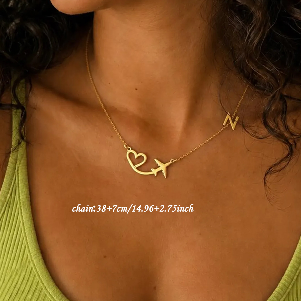 Personalized Heart Airplane In - огляд і ціна Name Necklace Custom