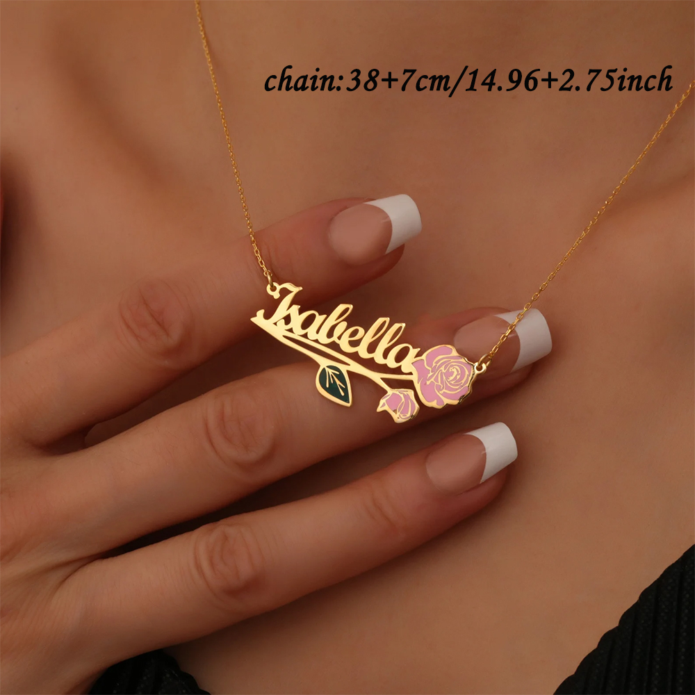 Personalized Colorfuls Birth F - огляд і ціна Name Necklace Custom