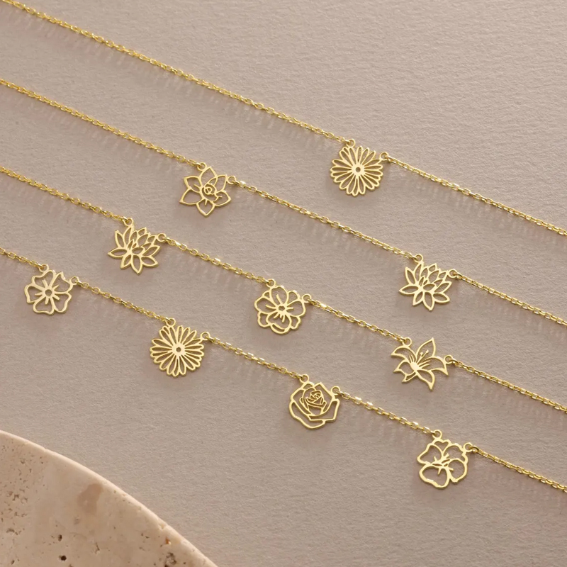 Customized Birth Flowers Neckl - огляд і ціна Birth Flower Necklace