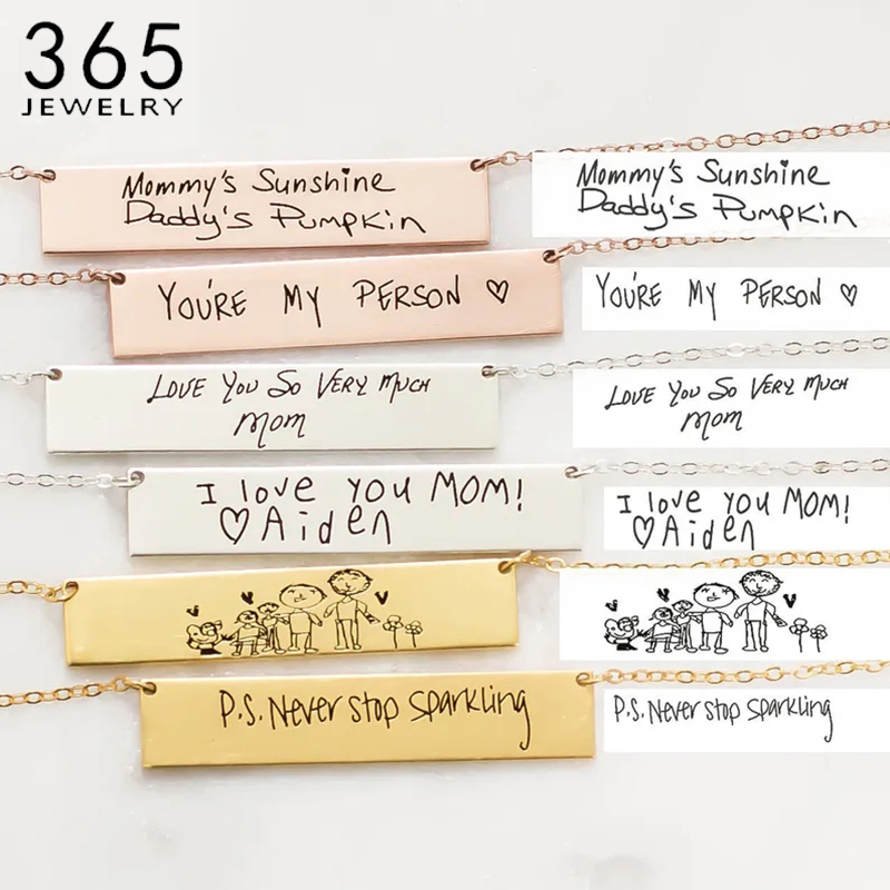 Custom Handwriting Name Bar Pe - огляд і ціна Handwriting Necklace Bar