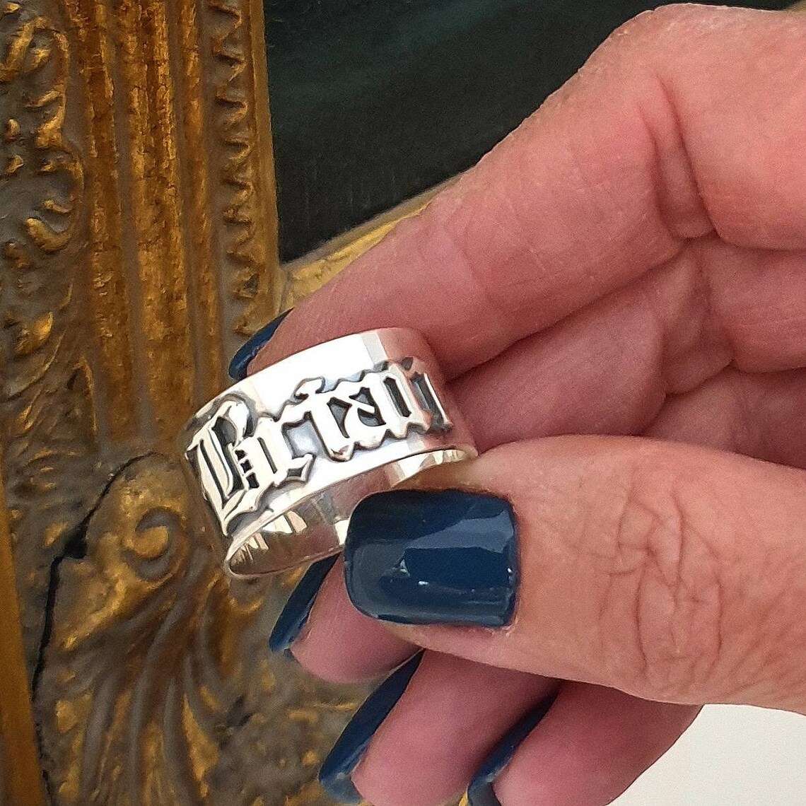 12MM Men' Gothic Rings Persona - огляд і ціна Initial Ring Custom